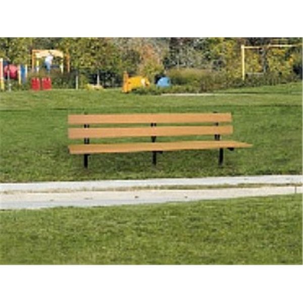 Engineered Plastic Systems Engineered Plastic Systems TSLB6-IGM 6ft Trail Side Bench in Cedar with Steel Legs- INGROUND TSLB6-IGM
